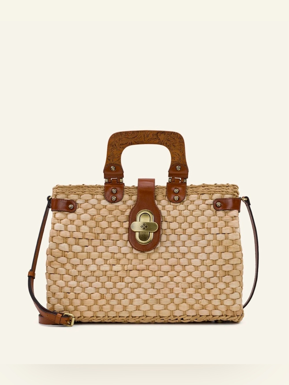 Patricia Nash Sancia Satchel. Natural/Tan.